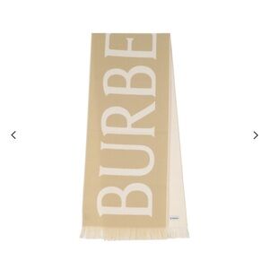 Burberry Tan and Cream Logo Scarf